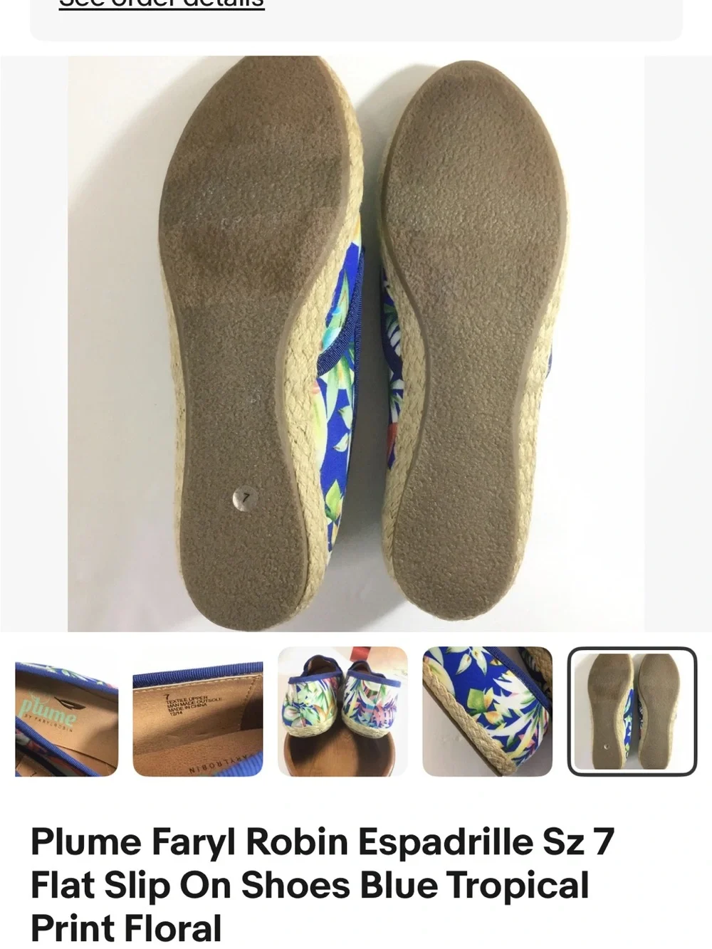 Farylrobin Blue Tropical Floral Espadrille Slip-Ons